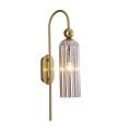 Elegancki kinkiet PIEGA do sypialni złote ramię ozdoby szklany klosz LP-939/1W amber Light Prestige