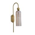 Elegancki kinkiet PIEGA do sypialni złote ramię ozdoby szklany klosz LP-939/1W amber Light Prestige