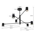 Nowoczesna lampa do salonu SNOW czarna z trzema ruchomymi ramionami GU10 LP-731/6P BK Light Prestige