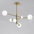 Lampa sufitowa regulowana DORADO złota szklane klosze do salonu sypialni LP-002/6P Light Prestige