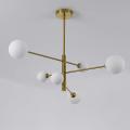 Lampa sufitowa regulowana DORADO złota szklane klosze do salonu sypialni LP-002/6P Light Prestige