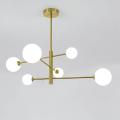 Lampa sufitowa regulowana DORADO złota szklane klosze do salonu sypialni LP-002/6P Light Prestige