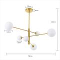 Lampa sufitowa regulowana DORADO złota szklane klosze do salonu sypialni LP-002/6P Light Prestige