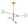 Lampa sufitowa regulowana DORADO złota szklane klosze do salonu sypialni LP-002/6P Light Prestige