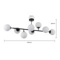 Molekularna lampa sufitowa czarna DORADO szklane klosze LP-002/8P BK Light Prestige