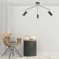 Lampa sufitowa w stylu minimalistycznym z trzema czarnymi ramionami i kloszami tubami LP-17001/3C BK Light Prestige