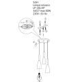Czarna lampa wisząca Solin z trzema kloszami nad stolik kawowy  LP-181/3P BK Light Prestige