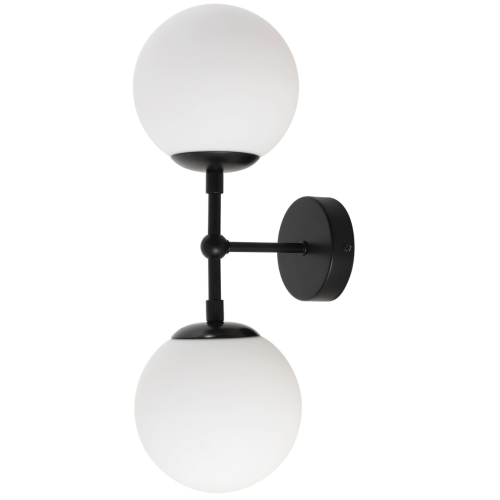Lampa ścienna z mlecznymi kloszami DORADO do salonu góra dół LP-002/2W BK Light Prestige