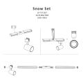 Zestaw szynowy 1fazowy 4 reflektorki SNOW SET GU10 złote na szynie LP-737 GD SET Light Prestige