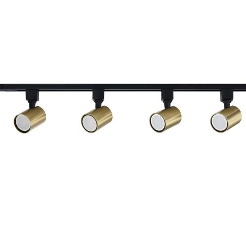 Zestaw szynowy 1fazowy 4 reflektorki SNOW SET GU10 złote na szynie LP-737 GD SET Light Prestige