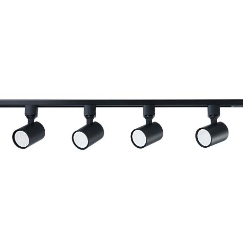 Komplet oświetlenia szynowego SNOW SET 1 fazowy czarny szyna + reflektorki  LP-737 BK SET Light Prestige
