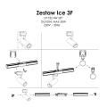 System szynowy ICE SET 3 obwodowy czarny 4 reflektorki na GU10 LP-732 4W BK SET Light Prestige