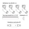 System szynowy ICE SET 3 obwodowy czarny 4 reflektorki na GU10 LP-732 4W BK SET Light Prestige