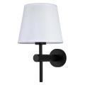 Stylowy kinkiet TIVOLI z abażurem z delikatnej tkaniny i gwintem E27 LP-1133/1W BK Light Prestige