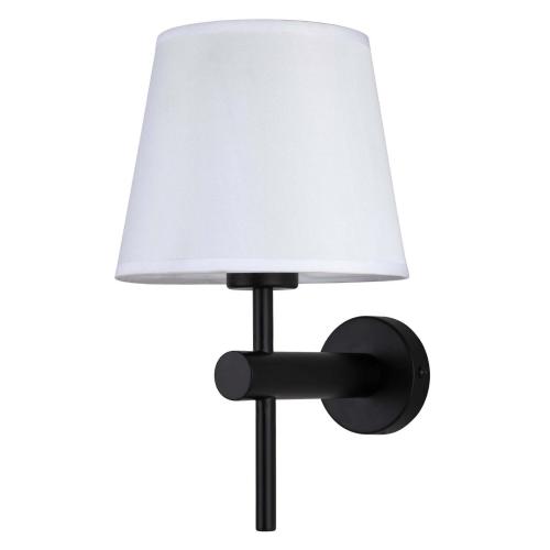 Stylowy kinkiet TIVOLI z abażurem z delikatnej tkaniny i gwintem E27 LP-1133/1W BK Light Prestige