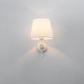 Kinkiet biały TIVOLI z białym klasycznym abażurem do sypialni LP-1133/1W WH Light Prestige