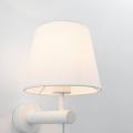 Kinkiet biały TIVOLI z białym klasycznym abażurem do sypialni LP-1133/1W WH Light Prestige