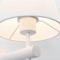 Kinkiet biały TIVOLI z białym klasycznym abażurem do sypialni LP-1133/1W WH Light Prestige
