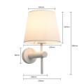Kinkiet biały TIVOLI z białym klasycznym abażurem do sypialni LP-1133/1W WH Light Prestige