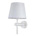 Kinkiet biały TIVOLI z białym klasycznym abażurem do sypialni LP-1133/1W WH Light Prestige