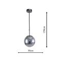 Wisząca elegancka lampa PALLA chromowany klosz szklana kula LP-2844/1P CH Light Prestige