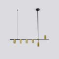Dekoracyjna lampa wisząca do jadalni ARIZONA czarno-złota LP-074/6PL BK/GD Light Prestige
