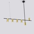 Dekoracyjna lampa wisząca do jadalni ARIZONA czarno-złota LP-074/6PL BK/GD Light Prestige
