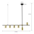 Dekoracyjna lampa wisząca do jadalni ARIZONA czarno-złota LP-074/6PL BK/GD Light Prestige