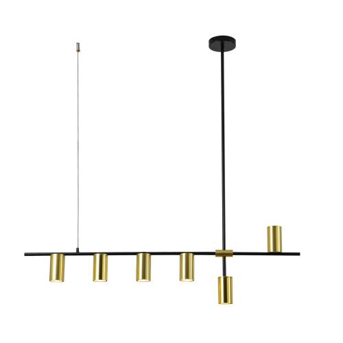 Dekoracyjna lampa wisząca do jadalni ARIZONA czarno-złota LP-074/6PL BK/GD Light Prestige