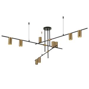 Trójramienna lampa wisząca ARIZONA czarno złota do salonu LP-074/9PL BK/GD Light Prestige
