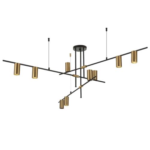 Trójramienna lampa wisząca ARIZONA czarno złota do salonu LP-074/9PL BK/GD Light Prestige