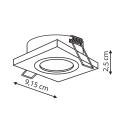 Oczko białe kwadratowe METIS podtynkowe GU10 LP-2780/1RS WH Light Prestige