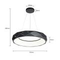 Lampa wisząca REUS z nowoczesnym źródłem LED 4000K do salonu LP-8069/1P LED BK Light Prestige