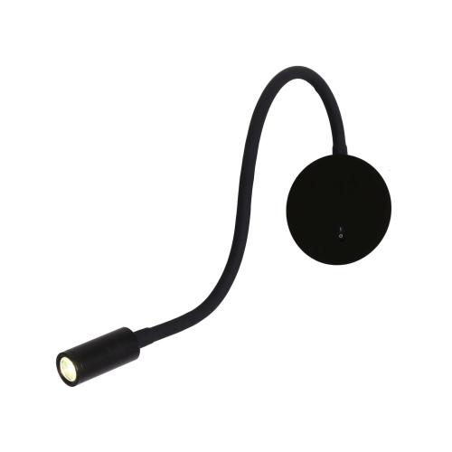 Kinkiet SENISE czarny z elastycznym ramieniem i włącznikiem do sypialni LP-2021/1W BK Light Prestige