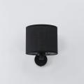 Kinkiet sypialniany CECINA z klasycznym czarnym kloszem  LP-114/1W BK Light Prestige