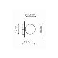 Nowoczesna lampa ROMA z okrągłym szklanym kloszem do sypialni LP-1345/1W BK Light Prestige