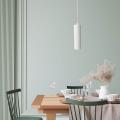 Zwis biały TOKIO z minimalistycznym kloszem w kształcie tuby do jadalni LP-787/1P WH Light Prestige