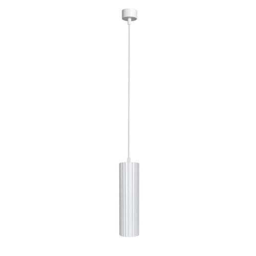Zwis biały TOKIO z minimalistycznym kloszem w kształcie tuby do jadalni LP-787/1P WH Light Prestige