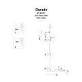 Nowoczesna lampa podłogowa czarna DORADO z mlecznymi szklanymi kloszami LP-002/3F BK Light Prestige