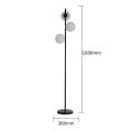 Nowoczesna lampa podłogowa czarna DORADO z mlecznymi szklanymi kloszami LP-002/3F BK Light Prestige