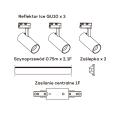 Komplet szynowy ICE SET 1F białe refletkorki 3xGU10 LP-732 3W WH SET Light Prestige
