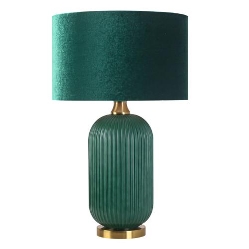 Lampka sypialniana TAMIZA w stylu glamour z zielonym kloszem LP-1515/1T big green Light Prestige