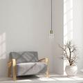 Lampa TIRANA zwis z drucianym białym kloszem i złotymi elementami LP-945/1P WH Light Prestige