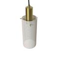 Lampa TIRANA zwis z drucianym białym kloszem i złotymi elementami LP-945/1P WH Light Prestige