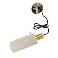 Lampa TIRANA zwis z drucianym białym kloszem i złotymi elementami LP-945/1P WH Light Prestige