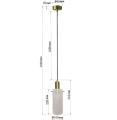 Lampa TIRANA zwis z drucianym białym kloszem i złotymi elementami LP-945/1P WH Light Prestige