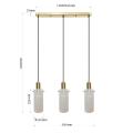 Lampa wisząca na złotej podsufitce TIRANA nad stół w kuchni LP-945/3L WH Light Prestige