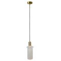 Lampa TIRANA zwis z drucianym białym kloszem i złotymi elementami LP-945/1P WH Light Prestige