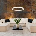 Designerska lampa wisząca MIDWAY ring LED nad stół w jadalni LP-033/1P L GD Cristal Triangle Light Prestige