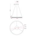 Designerska lampa wisząca MIDWAY ring LED nad stół w jadalni LP-033/1P L GD Cristal Triangle Light Prestige